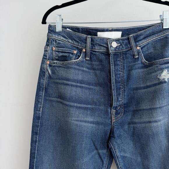 Mother Jeans Womens 29 The Tripper Dark Wash Distressed Your Treat Or Mine - Picture 4 of 13